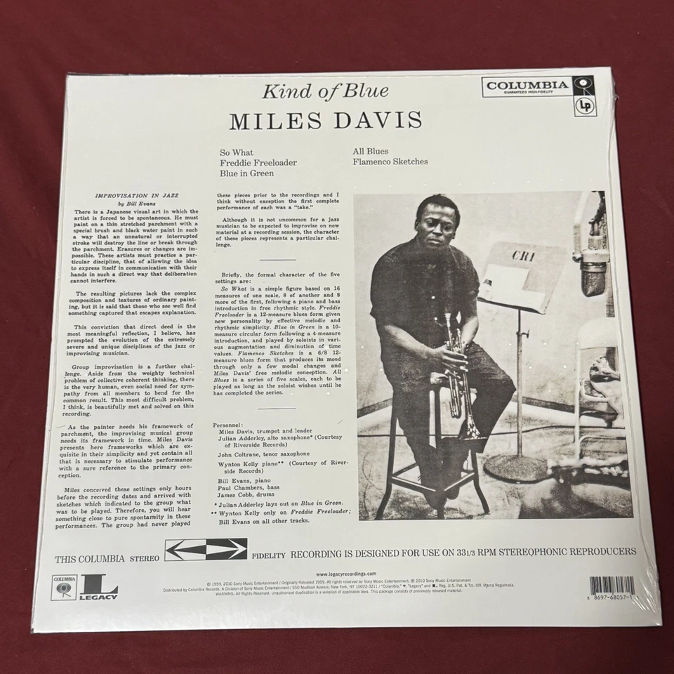 Miles Davis - Kind of Blue Vinyl LP 180 Gram - 2010 Legacy Reissue John Coltrane - Image 4 of 4