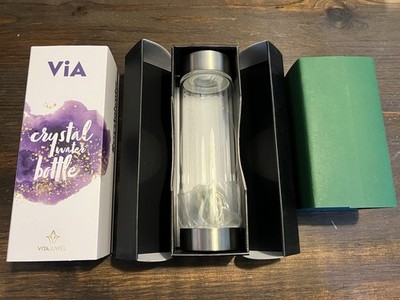 Vita Juwel ViA Crystal Wellness Glass Water Bottle 16.9oz Tumbler New In Box