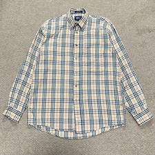 Men size S Shirt Vhtf Usa Made Burberrys Nova Check Long Sleeve Shirt Beige LTD