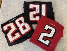 Lot of 3 Atlanta Falcon NFL Jerseys Hall 21 Dunn 28 Ryan 2 Reebok Sz XL On Field