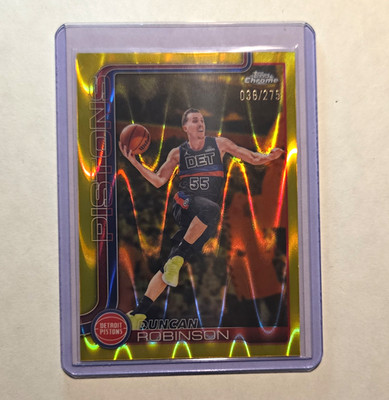 Topps 2026 Chrome Duncan Robinson X-Fractor #136 Pistons Serial 036/275