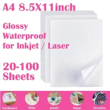 8.5x11 Printable Sticker Paper Glossy Waterproof self-adhesive for Inkjet Laser