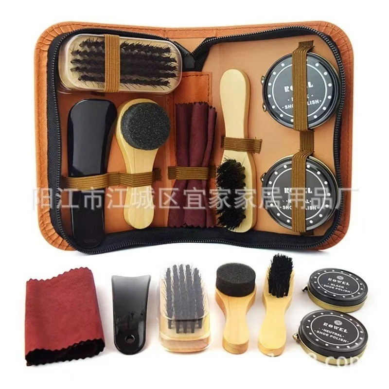 Kit d'entretien pour chaussures portable ensemble de nettoyage bottes et baskets