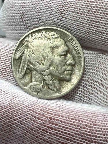 1918 Full Date 1/2 Horn Higher Grade Buffalo Nickel -  Better Date US Coin!