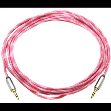 MediaBridge 12 Foot Pink  White 3.5mm Male to Male Audio Cable MPC-35-12TPI/WH