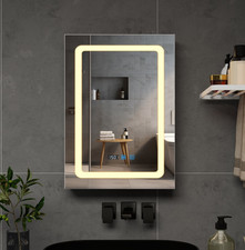 LED Bathroom Mirror Cabinet 3 Color Dimmable Lighting with Charging Anti-fog
