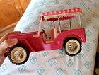 RARE Vintage Antique 10" Steel Pink Tonka Truck Toy Jeep USA Wrangler 1960's NR