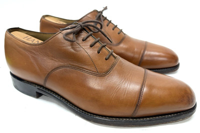 Loake 1880 Shoemakers Aldwych Brown Calf Leather Toe Cap Oxford Dress Shoes US10