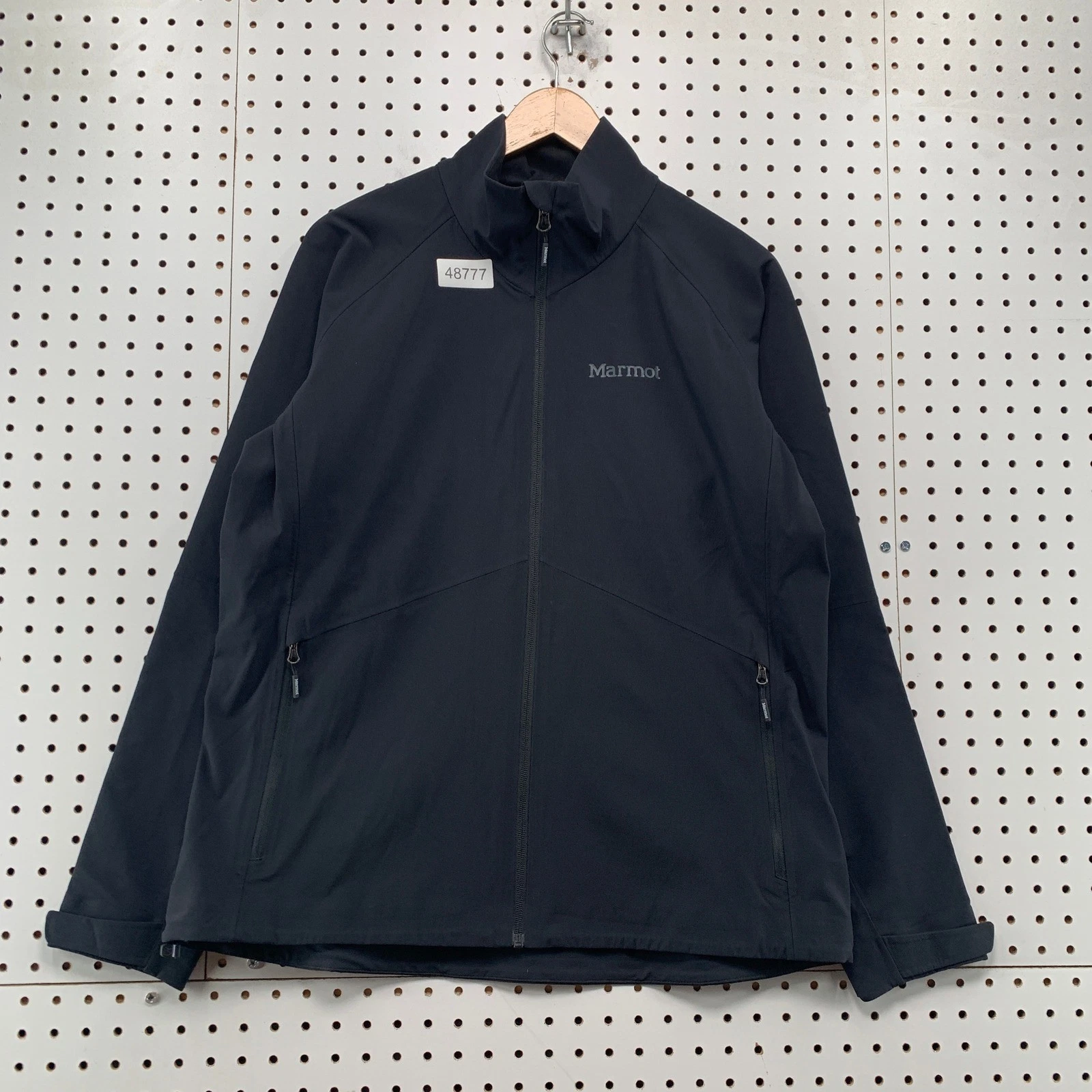 Marmot Full Zip Softshell Jacket Mens XL Black Lightweight Outdoor Coat
