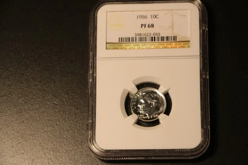 1956 Silver Roosevelt Dime certified PF 68 by NGC Valued by NGC at $50.00