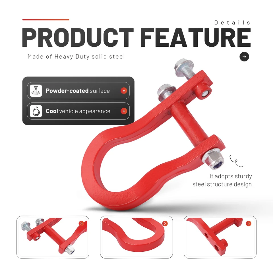 2pcs Front Tow Hooks For Chevrolet Silverado GMC Sierra 1500 2007-2019 #84192871 Foto 3 de 4