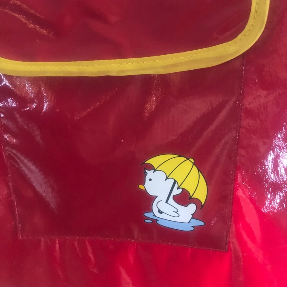 Abrigo de lluvia para perros mascotas chaqueta resbaladiza roja talla mediana Foto 2 de 4