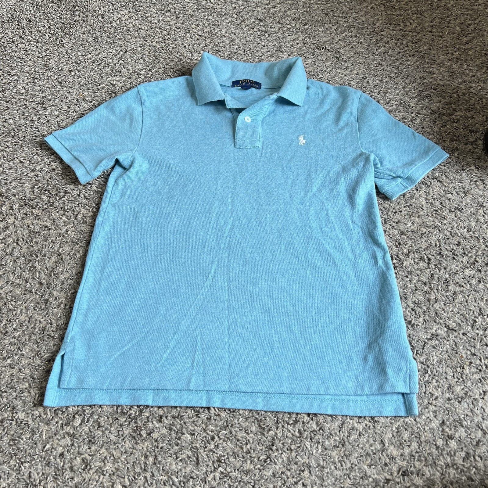 Polo Ralph Lauren camicia ragazzo media 10 12 blu colletto pony rugby bambini