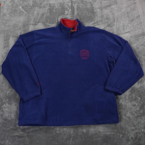 Vintage NBA Fleece Jacket Large Navy Blue Gold Label Logos Korea - Picture 2 of 10