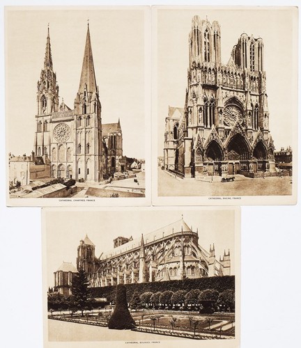 8 Antique Mentor Association Intaglio-gravures of European Cathedrals. - Picture 3 of 6