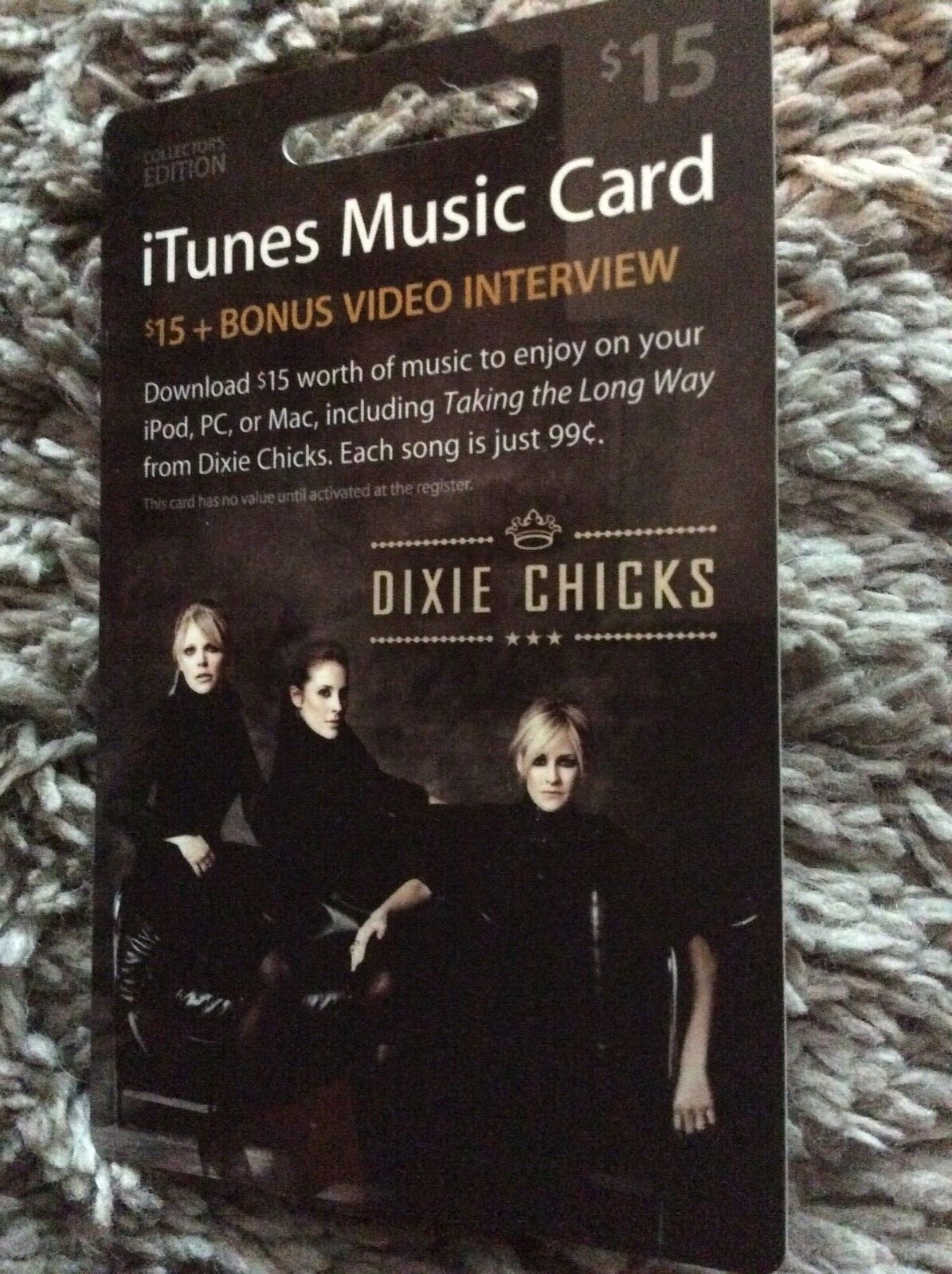 Dixie Chicks Limited Ed. Collectible Itunes Gift Card—No $ Value (Not  Activated) | Ebay