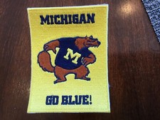 The University Of Michigan Wolverines Vintage Embroidered Iron On Patch 4  X 3  