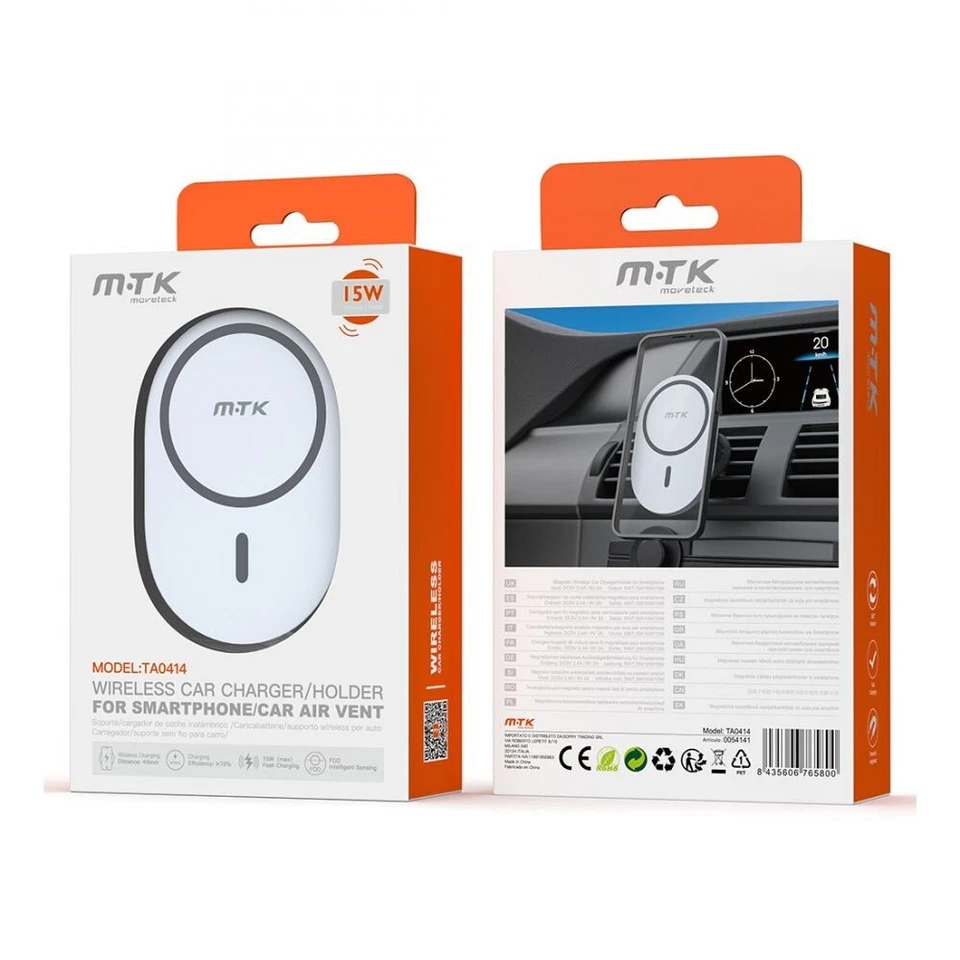 SUPPORTO CELLULARE AUTO RICARICA WIRELESS VELOCE SENZA FILI CARICABATTERIE 15W - Immagine 2 di 2