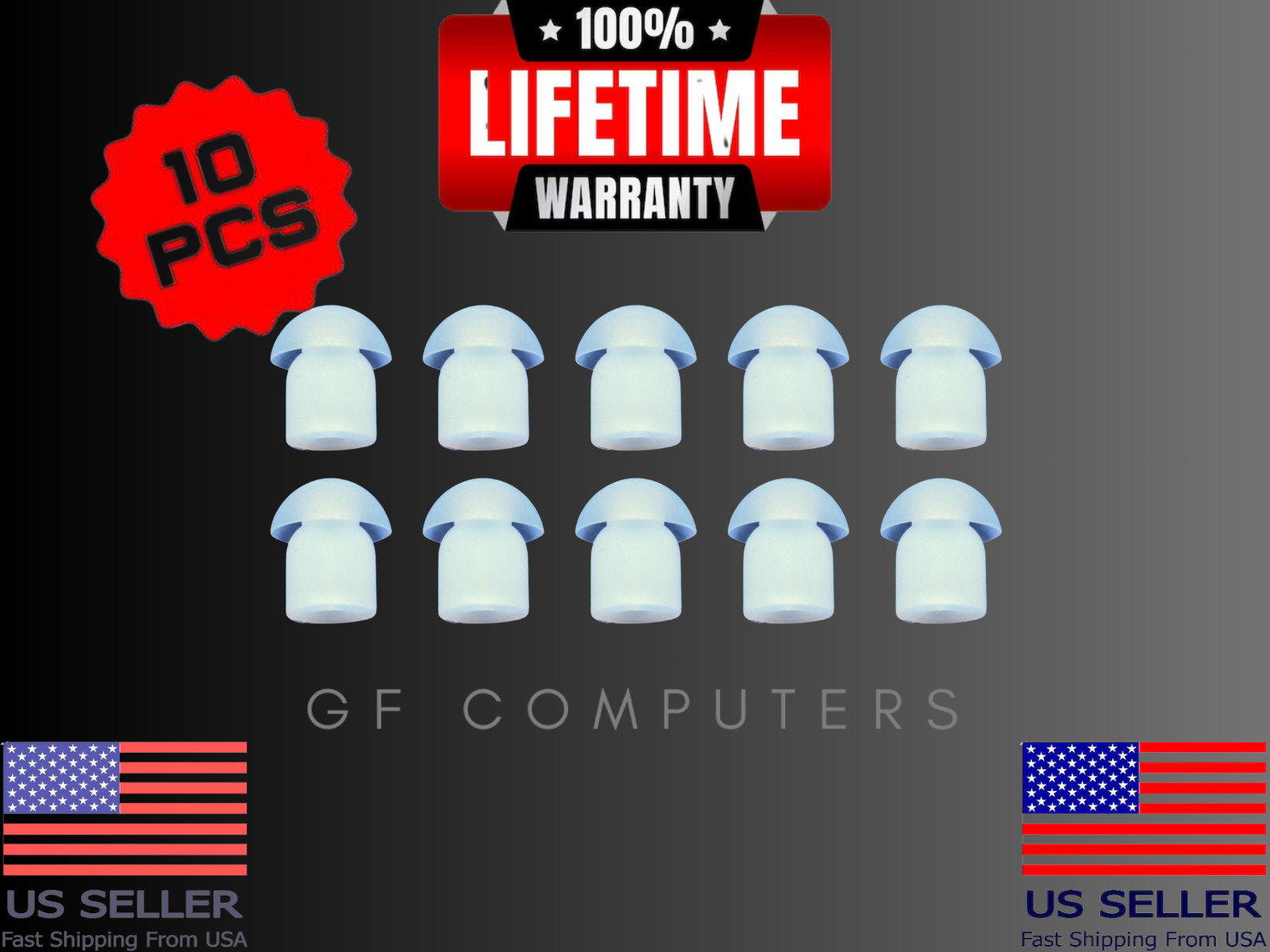 10 PCS Mushroom Earbud Ear Tips Walkie Talkie Two Way Radio Acoustic Tube