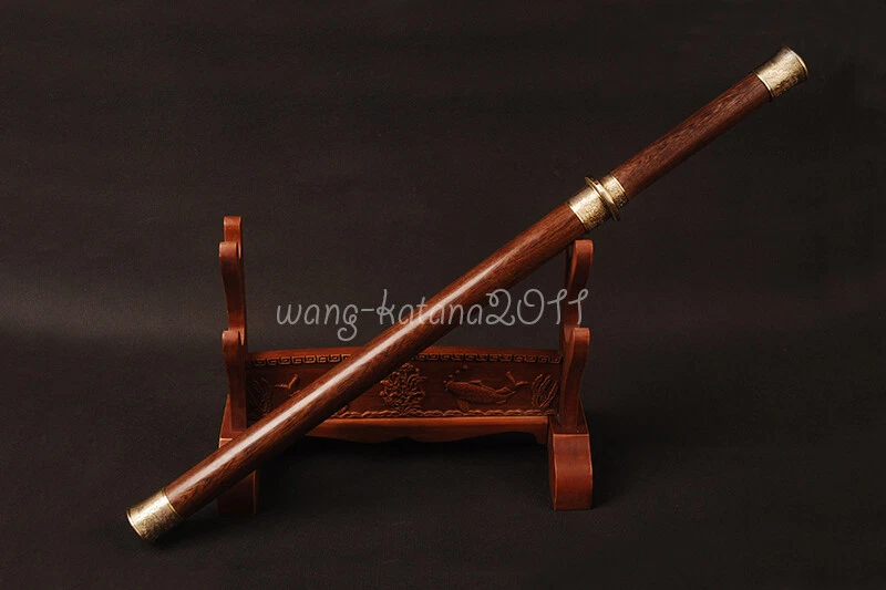 Espada afilada recta Dao de acero doblada Damasco de 30"" de palo de rosa Foto 3 de 4