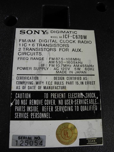 VTG 1970s Sony ICF-C670W Digimatic AM/FM Flip Clock Alarm Radio Tested - Video! - Picture 12 of 13