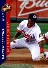 2015 Peoria Chiefs Choice 24 Darren Seferina Boynton Beach Florida Baseball Card