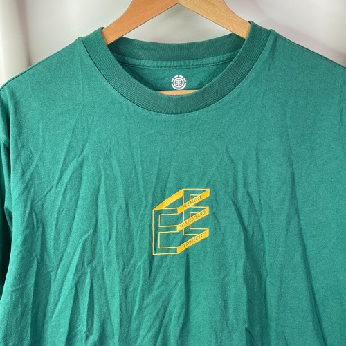 Element Shirt Mens Large Green Logo Graphic Print Short Sleeve Crew Neck Casual - Picture 4 of 9
