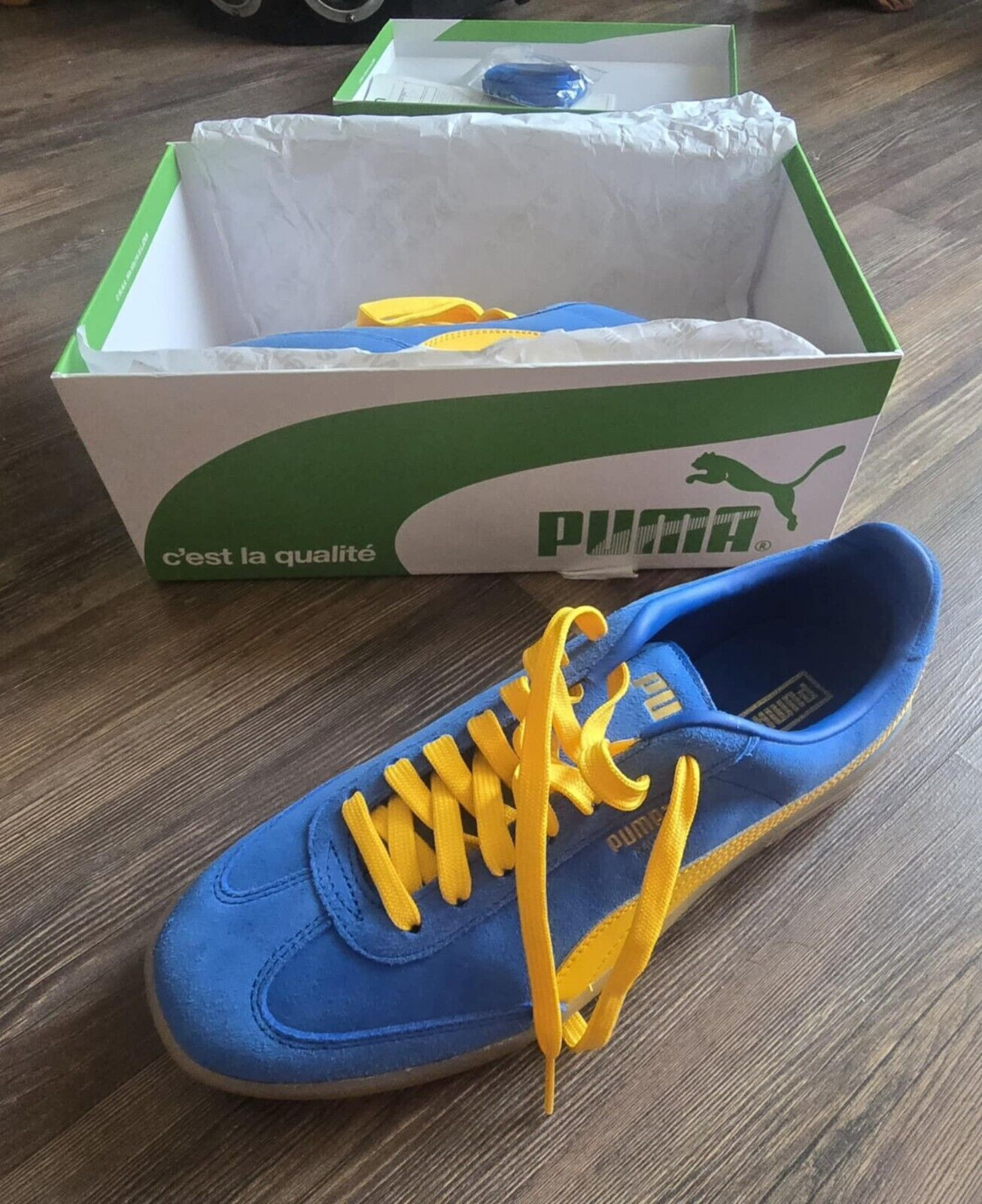 Puma Roma OG Nylon Trainer Royal Blue/Yellow image 5