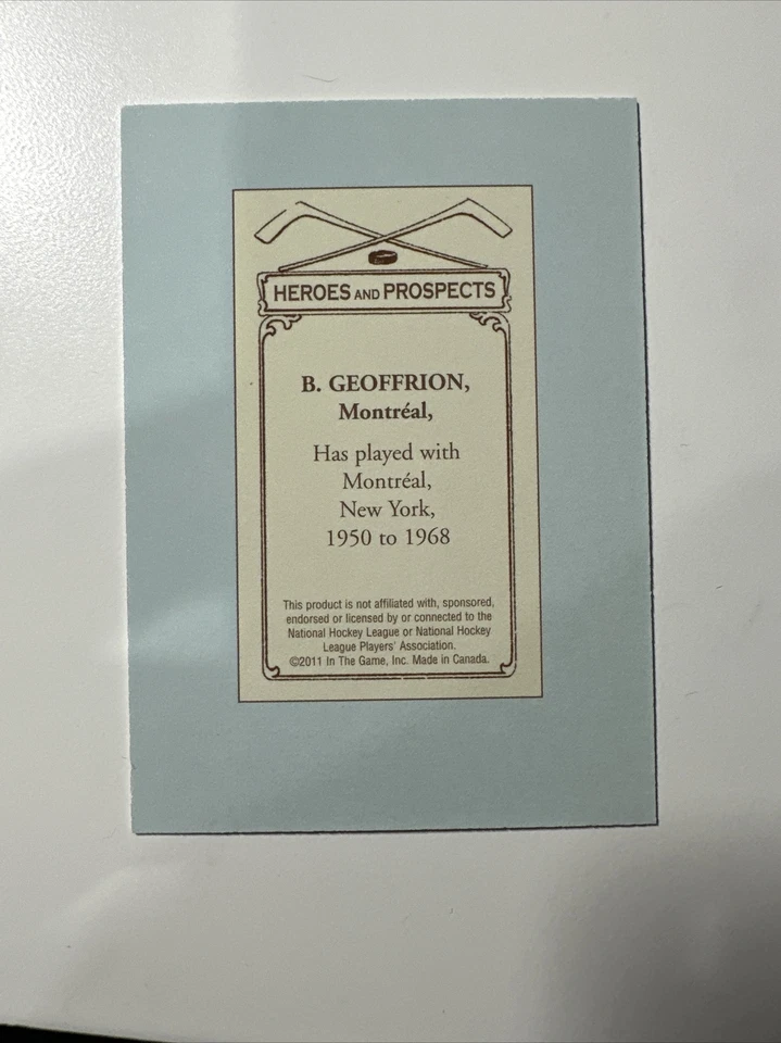 2010-11 Bernie Geoffrion In the Game 100 Years of Collecting #79 - Image 2 of 2