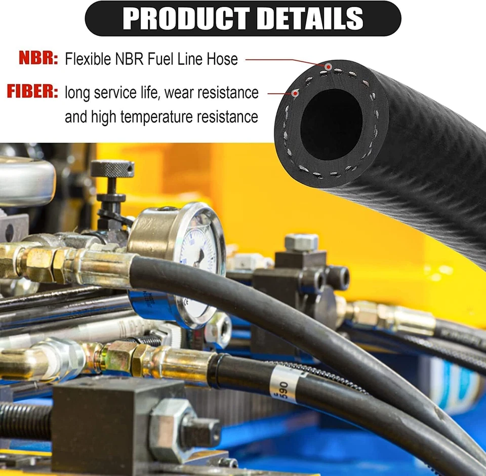 Rubber Fuel Hose Line NBR 1/2" ID 300PSI Black — 第 4/4 张图片