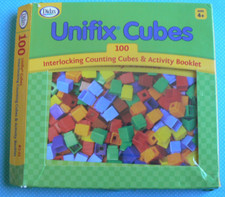 UNIFIX Cubes,100 Interlocking Counting Cubes Activity Book,Math,Complete in box