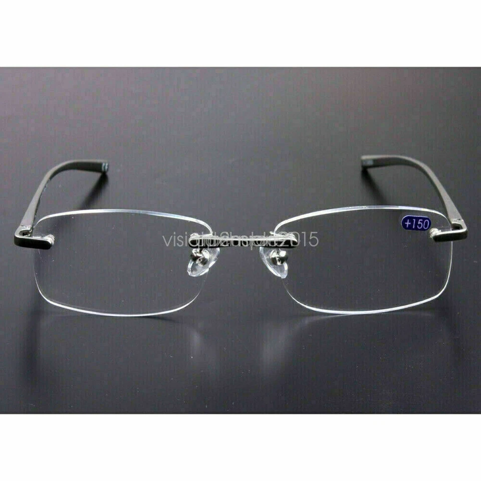 Gafas de lectura sin montura para hombre pistola marco de aleación de metal +1.0 1.5 2.0 2.5 3.0 3.5 - Imagen 2 de 4