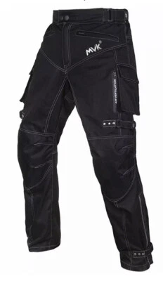 Mens Black Textile WATERPROOF CE ARMOURED Motorbike Motorcycle Trousers/Pants