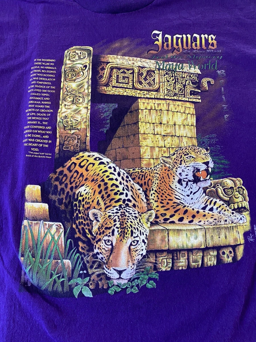 Vintage 90s Jaguar Maya World Belize Single Stitch Animal Graphic T Shirt XL