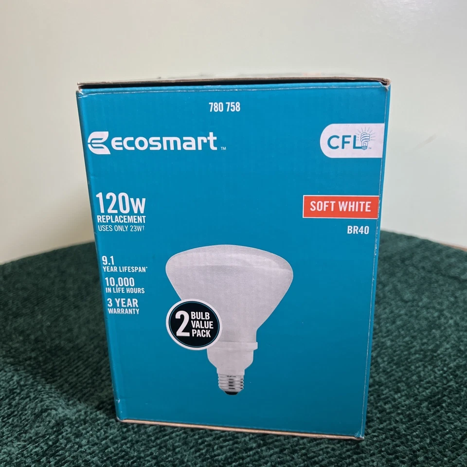 Ecosmart LED Bulb Lights 120Watt Equivalent BR40 Dimmable Soft White 2-Pack) - Image 4 of 4