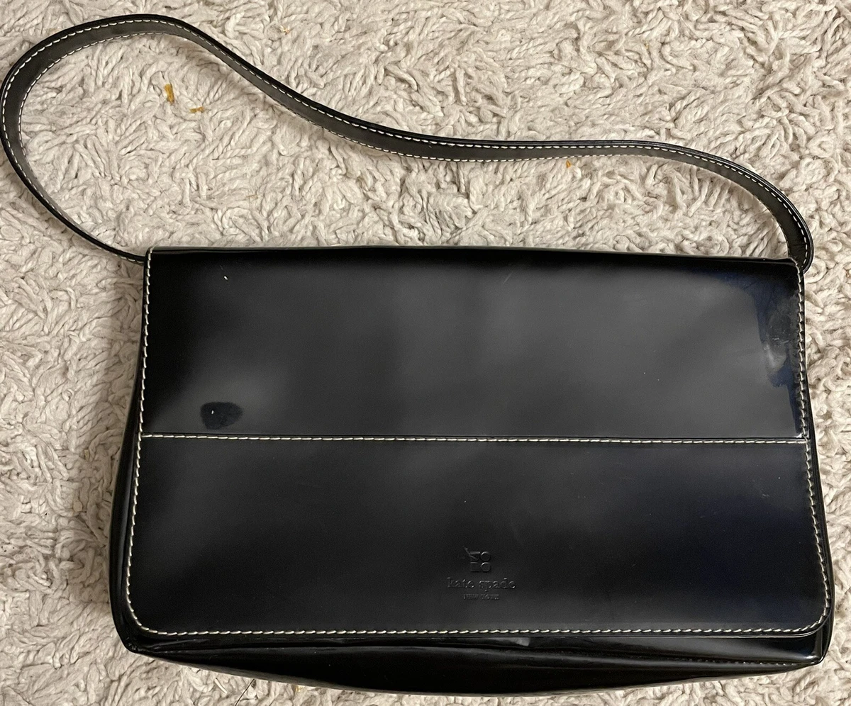KATE SPADE New York black patent leather Rectangle shoulder bag