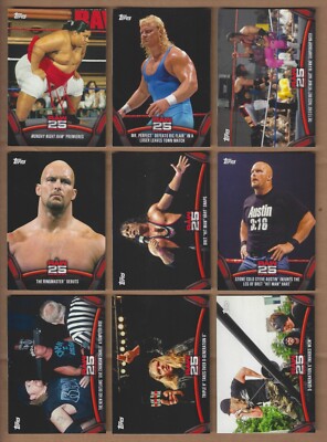 2018 Topps WWE Then Now Forever 25 Years of RAW Complete 50 Card Insert Set