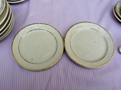 Antique Miniature Dinner Set Service Childs Gilt Trim Porcelain 33 pieces - Picture 20 of 24