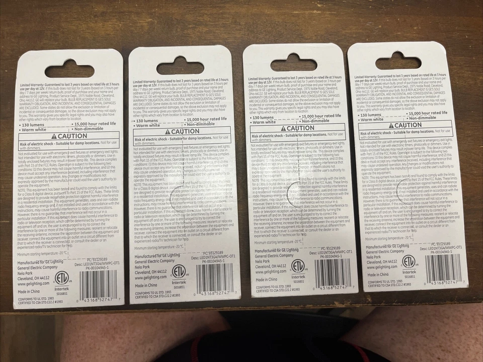 4 X’s GE LED Light Bulb T3 130 Lumens 1.5 Watt Replaces 10W G4 Straight Bi Pin - Image 2 of 2