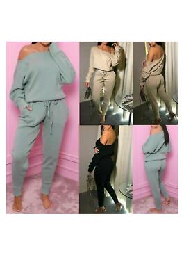GIRLS Knitted Off Shoulder top Cuffed Bottoms Lounge wear set