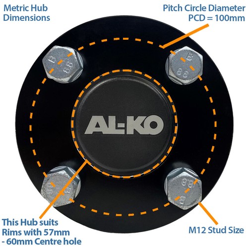 20x10.00-8 ATV Trailer Kit P332 Grass Wheels ALKO Hub & Stub Axles Hitch 750kgs - Picture 5 of 9