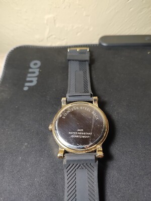 Milano Expressions Men's Quartz Movt Watch, Black/Gold Tone. 1.9