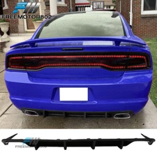 Fits 11-14 Dodge Charger Aero 4 Fin MDP Style Rear Bumper Diffuser Unpainted PU