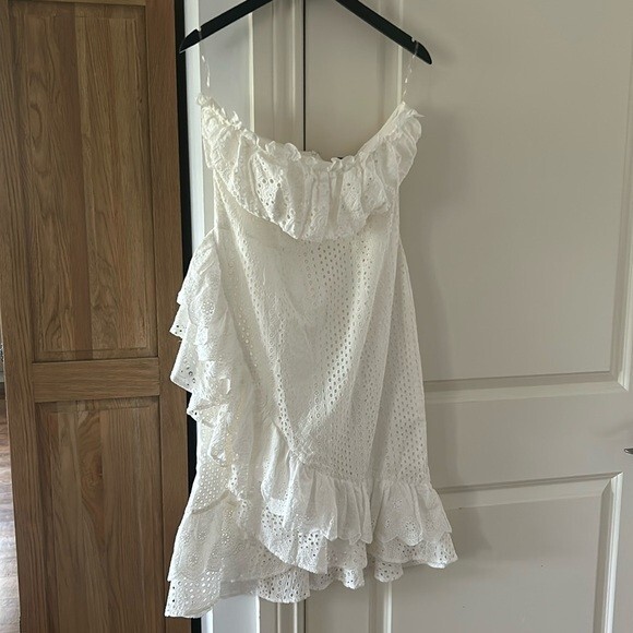 NWT TRUE DECADENCE white strapless crochet lace ruffle dress US 10 | eBay NWT TRUE DECADENCE white strapless crochet lace ruffle dress US 10 | eBay