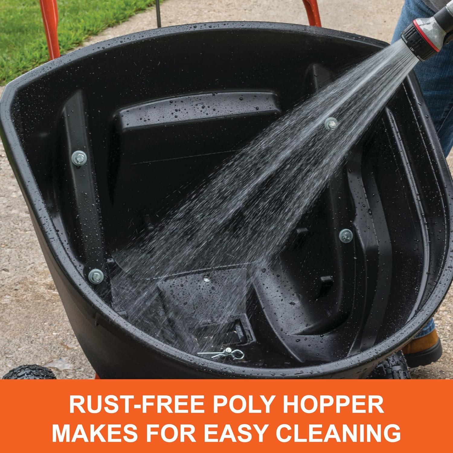 45-0614 130 Lb. Push Lawn & Garden Broadcast Spreader for Seed,Fertilizer,Salt,I