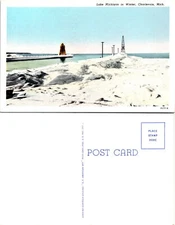 Lake Michigan in Winter, Charlevoix, Michigan Postcards unused 56080