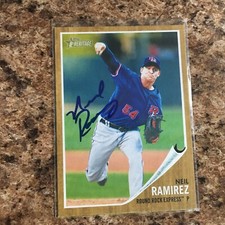 Neil Ramirez 2011 Topps Heritage Minor League Rc Auto Texas Rangers Cubs  