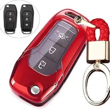 2 3 Buttons Soft TPU flip Remote Key Fob case Cover for 2015 2016 2017 2018 red