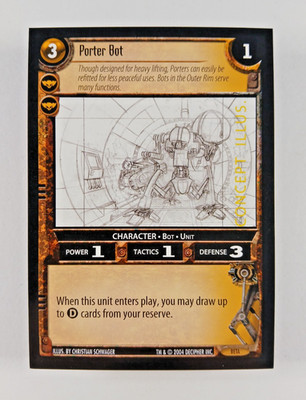 Porter Bot - Beta Set - Wars TCG card (2004 Decipher) scifi CCG