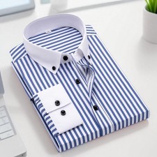Mens Dress Shirts The White Collar Luxury Business French Cuff Formal Shirts Top